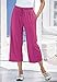 Woman Within Plus Size Sport-Knit Pull-On Capri Pants - M, Raspberry
