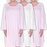 DIGNITY PAJAMAS 3-Pack Womens Cotton Long Sleeve Adaptive Open Back Hospice Patient Nightgown with...