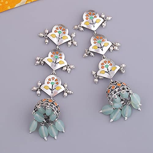 Image of Voylla Bagh E Fiza Dreamy Layered Drop Earrings