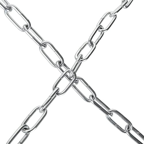JMIATRY 10 Metres Length 304 Stainless Steel Chain, 3mm Heavy Duty Chain Links, Galvanized Steel Welded Link Chain Lift for Fence Gate, Garage Doors, Swing Chain and Bicycle Security Lock