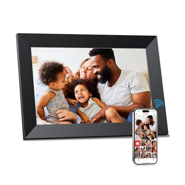 FRAMEO 10.1″ Digital Picture Frame WiFi Smart Photo Frame Electronic Digital Picture Frames Load from Phone 1280×800 HD IPS Touch Screen,Auto-Rotate/Slideshow/Wall Mountable/Share Videos Photo-Black
