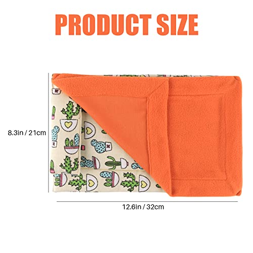 Image of Bearded Dragon Bed with Pillow Lizard Sleeping Bag Blanket Soft Warm Hideout Terrariums Accessories for Reptile Lizard Bearded Dragon (Orange)