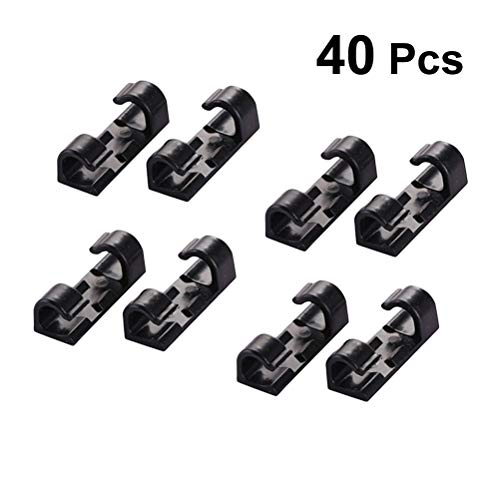 Hemobllo Selbstklebende Kabel Clips Schwarz Organizer Tropfen-Draht-Halter Cord Management 40pcs Hemobllo Selbstklebende Kabel Clips Schwarz Organizer Tropfen-Draht-Halter Cord Management 40pcs