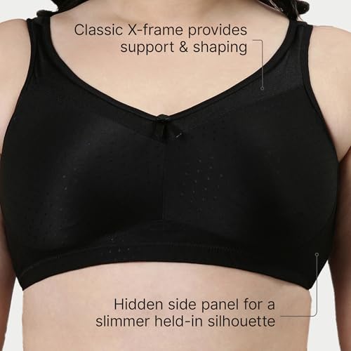 Image of Enamor Hidden X-Frame and Smoothening Women's Full Support Everyday Bra - Jiggle Control, Non Padded, Wirefree, Full Coverage - FB12 (Available in Plus Sizes)