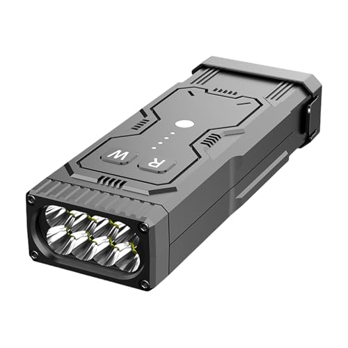 FROMCEO Lampe de poche d'urgence en aluminium haute tension, fonction arcs, détecteurs de faisceau rouge pour la sécurité à la maison, équipement de...
