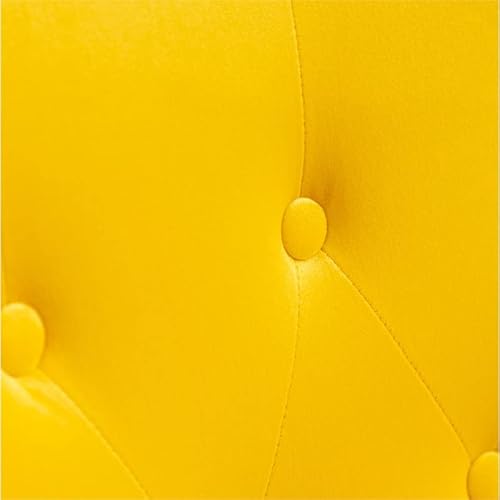 Roundhill Furniture Ac155Yl Doarnin Silky Velvet Tufted Button Accent Chair, Yellow 30D X 41.5W X 26.8H In #TOP4