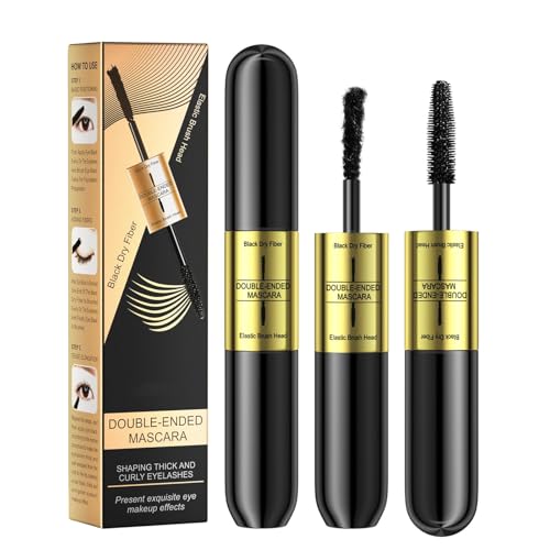 Máscara Negra 2 en 1 Waterproof- Aporta Volumen y Alarga,Desde un Look Natural hasta un Efecto 4D Dramático