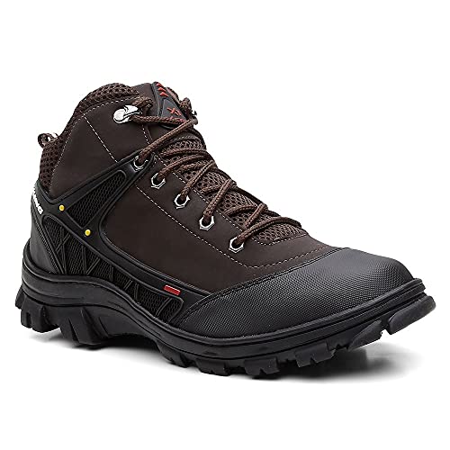 Coturno Masculino Aventura Bota Trilha + Relógio - Café/42