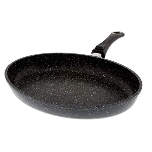 Pradel Excellence 52805M Fischpfanne, Steinoptik, aus Aluminiumguss, mit abnehmbarem Griff