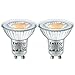 Produktbild EACLL GU10 LED Warmweiss 6 Watt Ersetzt 75W Halogen Leuchtmittel, 2er-Pack, 660 Lumen 2700 Kelvin Birnen, AC 230V Flimmerfrei Strahler, Abstrahlwinkel 38 Grad Spot, Nicht Dimmbar Reflektor Lampen