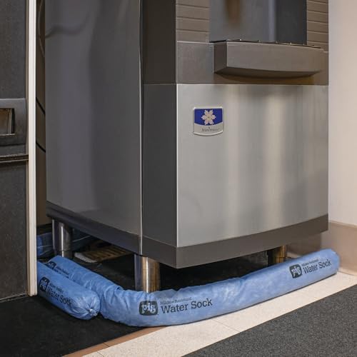 Image of PIG Mildew-Resistant Absorbent Sock | Water Absorbing Snake | 3 inch W x 4' L | Absorbs Up to 1 Gal Per Sock | 12 Count | PIG105-BL