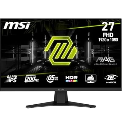MSI mag 275F Monitor Gaming Plano  Full HD  1920 x 1080  Panel IPS rápido de 1920 x 1080  180 Hz  Tiempo de Respuesta de 0 5ms  Negro