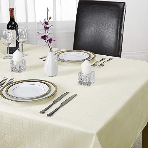 Emma Barclay Chequers - Jacquard Table Cloth in Cream - 50x70 (127x178cm)