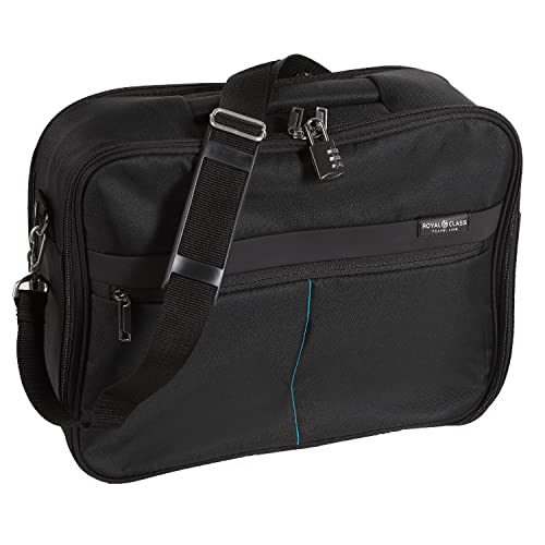 H4L Kurzreisekoffer Ultraleicht Reisekoffer Stoffkoffer Koffer Trolley Travel Line robus 41x35x17cm Schwarz-Türkis Cover