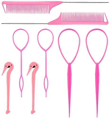 Fyfjur Accessoire Coiffure, 8 Pièces Outil Coiffure Accessoires De Cheveux Pour Outil De Tressage De Cheveux Rapide Pour Femmes Filles Photo Studio Maison Dames Cheveux Maquillage (Couleur) Cover