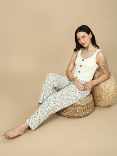Image of PYNK by Lux Cozi Women's Cotton Printed Palazzo Pyjama Relaxed Lounge Pants | Super Soft Comfortable | Loungwear Pyjama Pant-Pack of 1