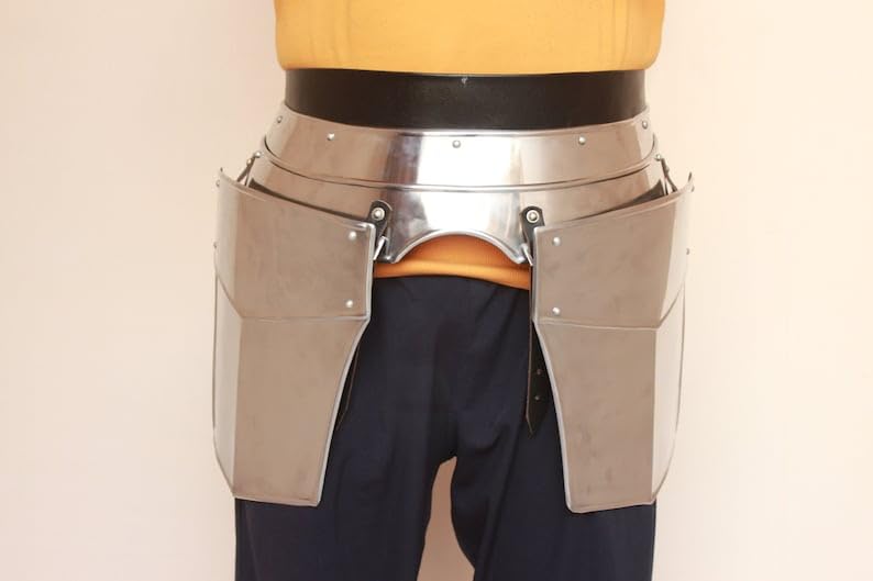 Medieval Steel Tasset Armor – Gothic Plate Leg Protection with Adjustable Belt for LARP, Cosplay, and Reenactments3
