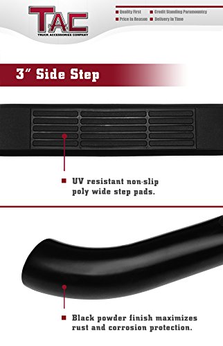 Tac 3" Side Steps Fit 2007-2021 Toyota Tundra Double Cab Truck Pickup Black Side Bars Nerf Bars Step Rails Running Boards Rock Panel Off Road Exterior Accessories (2 Pcs Running Boards) #TOP4