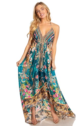 Image of Sakkas Lizi 2025 Womens Maxi High-Low Halter Handkerchief Long Dress Beach Party