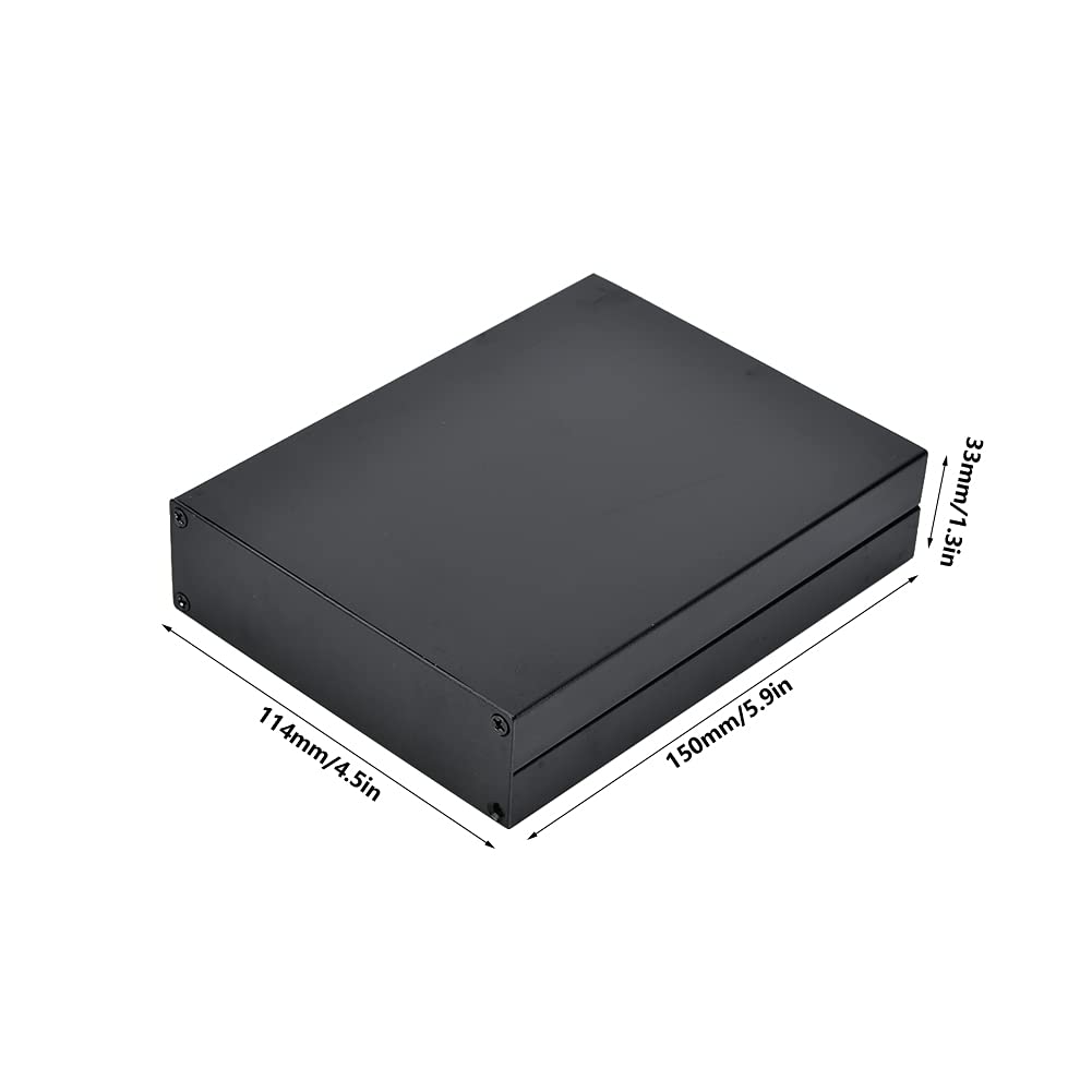 Electronic Project Box Heat Dissipation PCB Aluminum Enclosure Shielded Instrument Cooling Case Split Power Junction Box Electrical Distribution Boxes 33x114x150mm