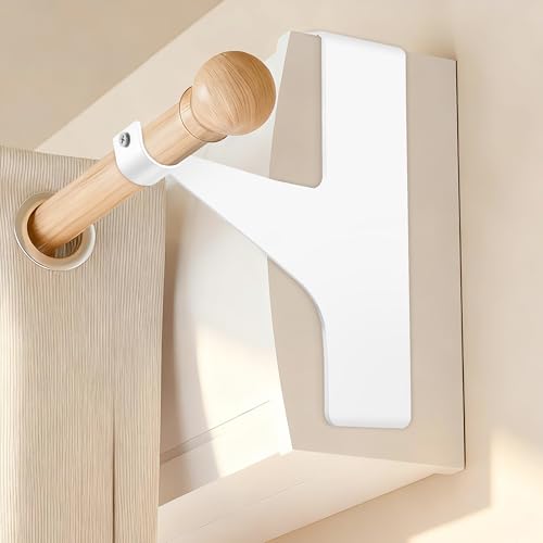 BANJILI Support de Tringle Rideau Sans Perçage Ultra-Résistant – Fixation Adhésive Renforcée pour Coffre de Volet Roulant – Support Métal Robuste...