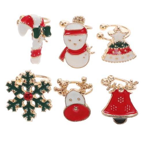 PRETYZOOM Fashion Earring Set 6pcs Christmas Decor Ear Cuff Elegant Festival Theme Earring Decor
