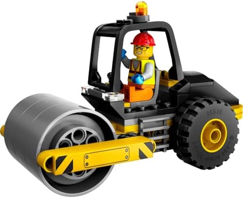 LEGO City Yol Silindiri 60401 – 5 Yaş ve Üzeri Kız ve Erkek Çocuklar için Doğum Günü Hediyesi Fikri, Kürekli ve Baretli İnşaat İşçisi Minifigürü İçeren Yaratıcı Oyuncak Yapım Seti (78 Parça) - Görsel 5