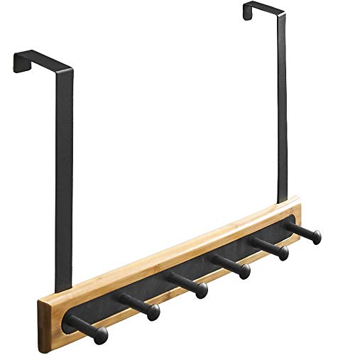 Ganchos Adhesivos Para Pared Gancho de la puerta de la casa de madera de madera de acero inoxidable negro 20 * 40 * 5 * 6 cm Puerta sin clavo Tipo de espalda Tipo de espalda sin fisuras Colga