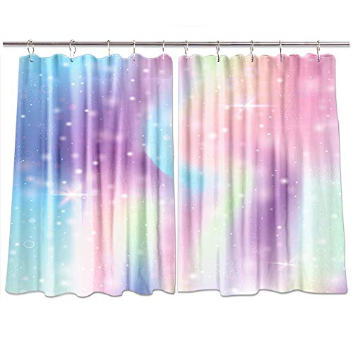 KOTOM Magic Sparkles Stars and Blurs Fantasy Rainbow Mesh Kitchen Curtains, Window Curtain Treatment Panels Valance, Drapes Hooks Included 55X39in KOTOM Magic Sparkles Stars and Blurs Fantasy Rainbow Mesh Kitchen Curtains, Window Curtain Treatment Panels Valance, Drapes Hooks Included 55X39in