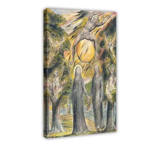 Impression toile William Blake soleil colère déco murale bureau 30x45
