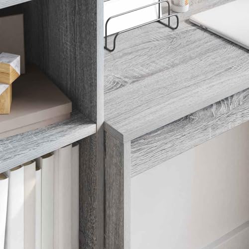 Bureau gris Sonoma compact 90x40 cm table informatique design moderne - 5