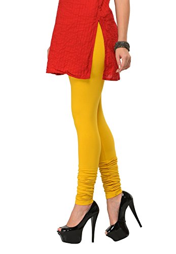 Image of Frenchtrendz Women's Cotton Spandex Stretchable Mid Rise Slim Fit Churidar Leggings Pull On