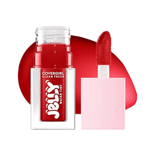COVERGIRL Clean Fresh Jelly Water Tint Lip & Cheek Tint Transfer-Proof Hydrating - 20 Cherry Burst (Cherry Red)
