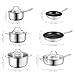 DEIK 10-Piece Stainless Steel Nonstick Cookware Set with Professional Tempered Glass Lids, Solid Riveted Handles, 3 Layered and Spiral Bottom, Dishwasher Safe