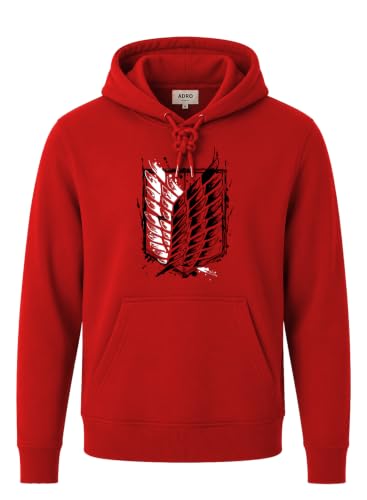 Image of ADRO Mens Abstract Graphic Hoodie | 320 GSM Cotton Poly Fleece | Regular Fit Contemporary Artistic Sweatshirt for Winter & Streetwear