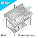 Stainless Steel Utility Sink Single Bowl Freestanding Laundry Sink with Pull-Out Faucet,for Laundry Room Farmhouse Indoor and Outdoor Sink Pet Cleaning