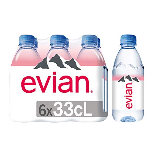 evian Natural Spring Water, Bottled Natural Spring Water, Water Bottles, Naturally Filtered Spring Water in Mini-Sized Bottles, Great for Home or Work, 11.16 Fl Oz (Pack of 24)