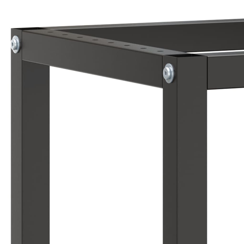 Estructura para banco de trabajo, color negro mate, de metal con recubrimiento en polvo, dimensiones 210 x 50 x 79 cm, patas de mesa con pie de apoyo, agujeros preperforados, para estructura