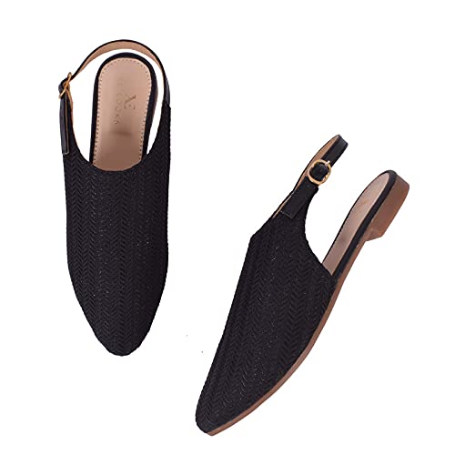 XE Looks Stylish Mules Black Sandals For Women (B09FZ3KRF4) Amazon Price History, Amazon Price Tracker