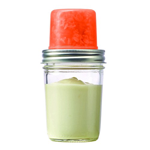 Jarware 82635 Snack Pack Lid for Regular Mouth Mason Jars, Orange