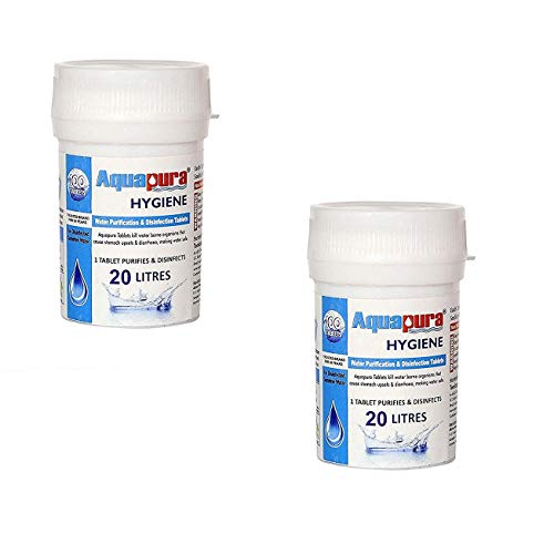 Aquapura Water Purification Tablets 200 Tablets Pack, Each Tablet for 20 litres Water (Water Purifier), 3 Years Shelf Life & Warranty, Makes Water Pure and Safe