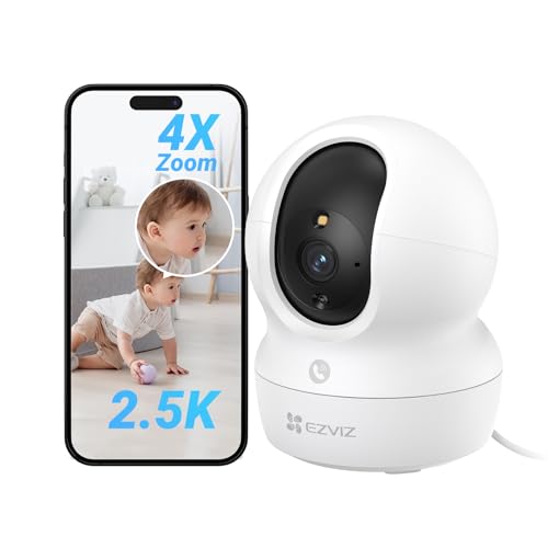 EZVIZ Camara de Vigilancia Interior con Seguimiento Automático, 4MP Cámara IP Domicilio WiFi 360° para Bebe con Visión Nocturna Color, Deteccion Humana,Llamada Bidireccional, Soporta 512GB, CP1 4MP