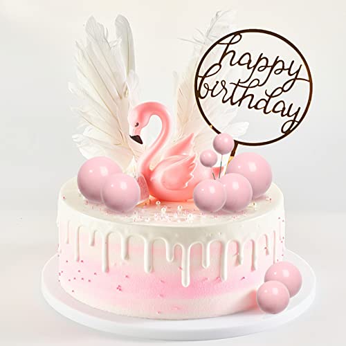 30 PCS Balls Cake Topper DIY Cake Insert Toppers Ball Cake Picks Cupcake Topper for Birthday Party Baby Shower Wedding Cake Decoration（Pink） by Goensjt - Image 5