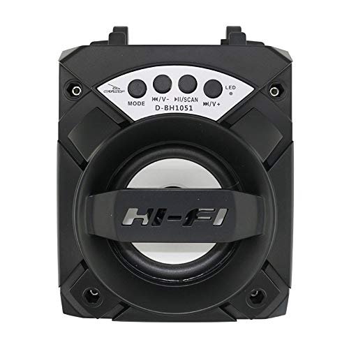 Caixa de Som Amplificada Portátil Bluetooth 5.0 D-BH1051 Grasep Rádio Fm Pen Drive Mp3 Preta