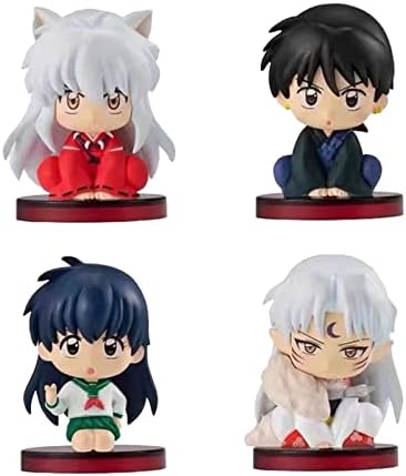 Dubeyioi Inuyasha Figures 4 PCS Set PVC Statue for Anime Fans Birthday Gifts
