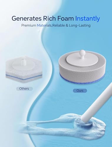 Image of Disposable Toilet Brush Wand, Wall Mounted Toilet Cleaner Kit with Holder, for Bathroom Cleaning (Toilet Brush + 12 Brush Heads)