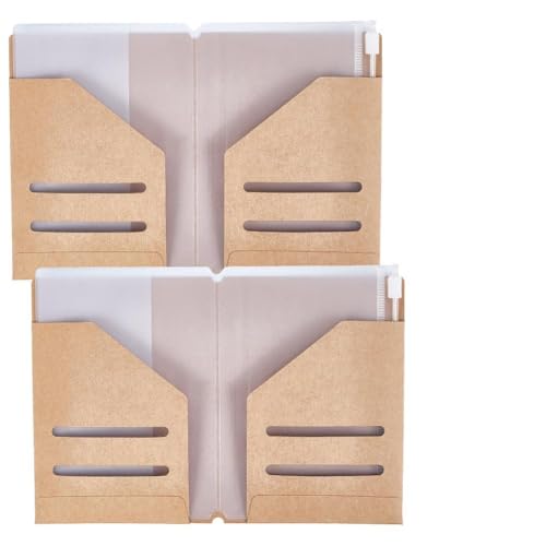 craspire 2 Ensembles 8.3x9 Kit d’Accessoires pour carnet de Voyage Papier Kraft portatif Porte-Passeport Poche