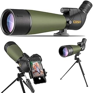 Gosky Updated 20-60x80 Spotting Scope with Tripod and Carrying Bag and Smartphone Adapter - BAK4 Angled Telescope - Waterproof Scope for Target Shooting Hunting Bird Watching Wildlife Scenery
