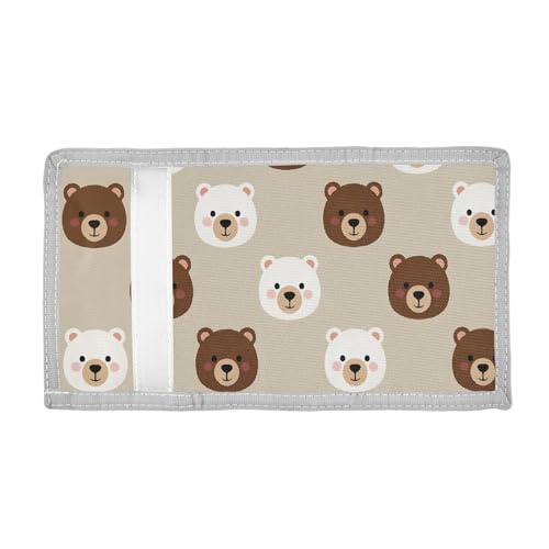 ALAZA Kids Wallets for Boys Girls Toddler Trifold Wallet Children Small Bear Oat Color with Zipper Coin Pocket2