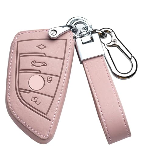 Étui clé BMW en cuir véritable rose, le cadeau idéal pour conductrice de X1 X2 X3 X5 X6